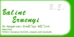 balint ermenyi business card